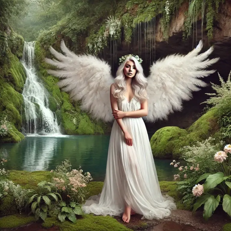 Angel in a beautiful landscape.