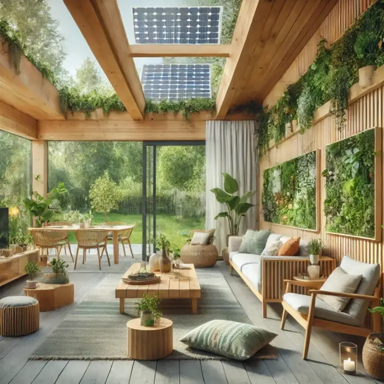 Ecological house interior.